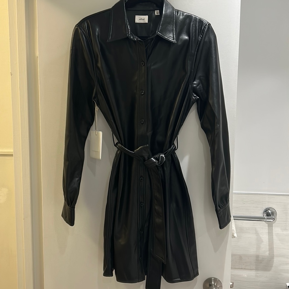 New with tags, Aritzia Wilfred faux leather dress